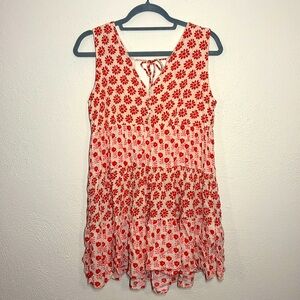 5/$25 Floral red and white sundress